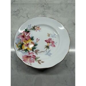 Set of 6 Royal Standard Bone China Gilded Edge Azalea Dessert Plates 6.25"